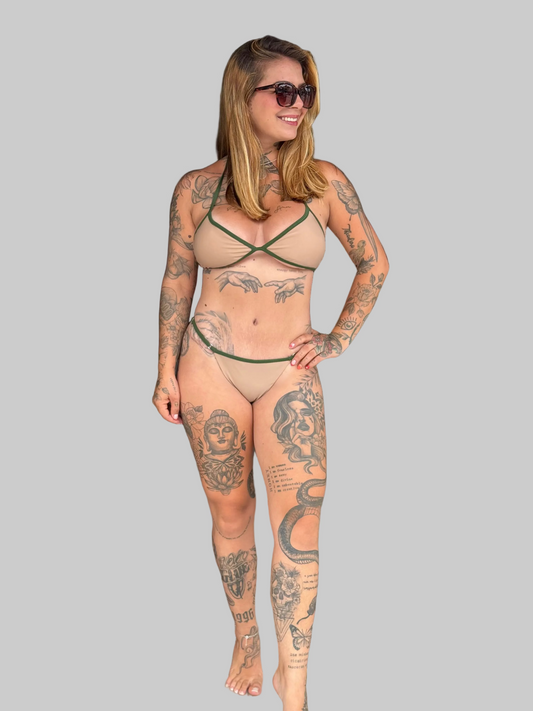 Conjunto Biquini Fita – Bege